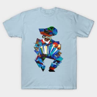 Accordion Player Isolated Geometric Abstract Style Art T-Shirt